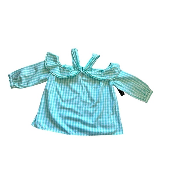 4/$20 Crown & Ivy gingham mint and white ruffle cold shoulder top- size XL- NWT - Picture 9 of 11